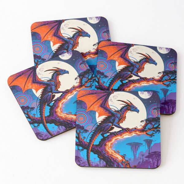 Item preview, Bioluminescent Dragon - Pandora Night Sky Synthwave Art designed and sold by iwzzuel.