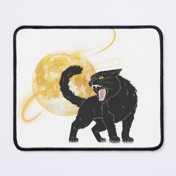 Item preview, Midnight Roar Black Cat & Golden Moon designed and sold by HABEBADESIGN.