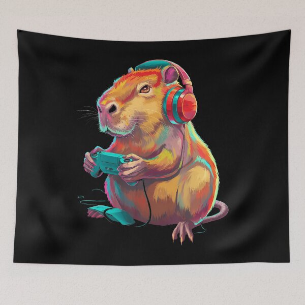 Item preview, Capibara Playing Video Games Funny Illustration Women Girl designed and sold by oglesum.