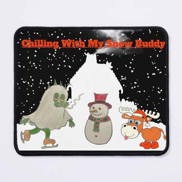 Item preview, Smoking Ghost Dragon in Christmas Snow – Cozy Holiday Illustration designed and sold by Bella Kiwi Art.