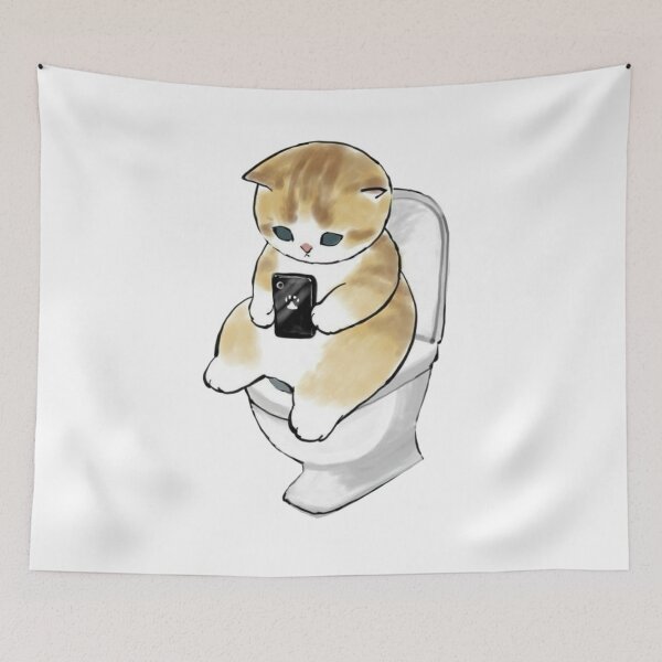 Item preview, Mofusand - Cat on Phone on Toilet designed and sold by penny555.