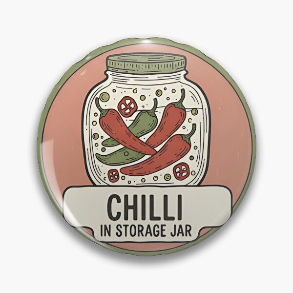 Item preview, Vintage Pickled Chilli Jar - Retro Kitchen Grocery Art designed and sold by CELESTIAL©️.