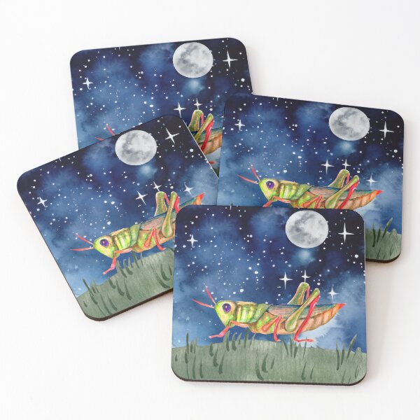 Item preview, Grasshopper at night. Moon, Sky, Stars. designed and sold by SofikoDesigns.