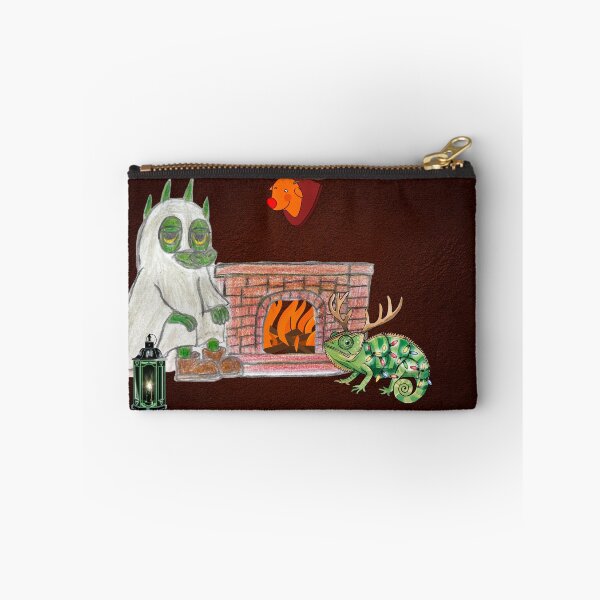 Item preview, Ghost Dragon Christmas Fireplace – Cozy Smoking Dragon Art designed and sold by Bella Kiwi Art.