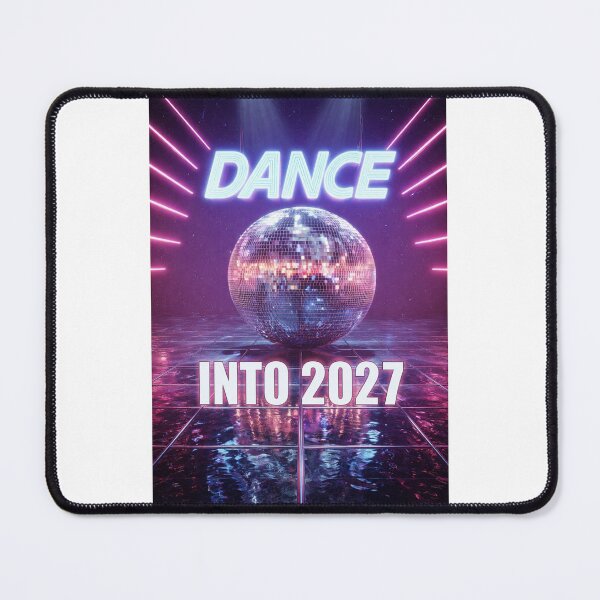 Item preview, Neon Disco Ball “Dance Into 2027” New Year Party Poster designed and sold by ArgentoArt.