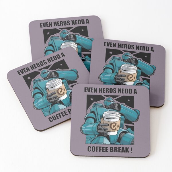 Item preview, Even Heroes Need a Coffee Break – Funny Robot Coffee Lover Illustration designed and sold by Rangmanch.