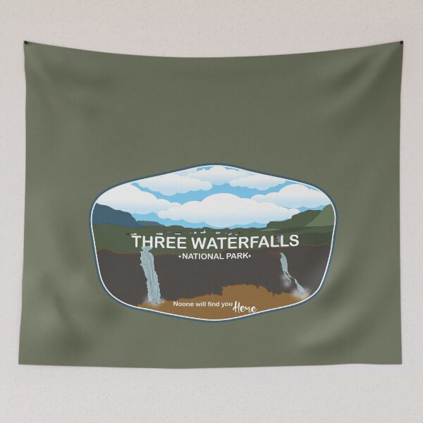 Item preview, Three Waterfalls National Park Patch designed and sold by Wenby-Weaselbee.