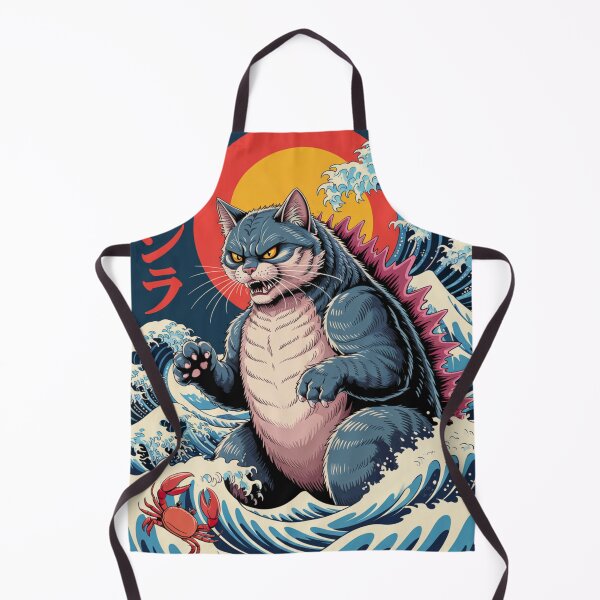 Item preview, Kaiju Cat Surfing the Great Wave – Japanese Ukiyo-e Monster Cat Art designed and sold by flagylART.