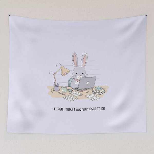 Item preview, Pastel Bunny I Forgot What I Was Supposed to Do Meme Art designed and sold by Moon's Arts.
