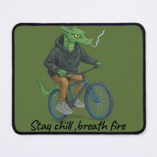 Item preview, Dragon Riding a Bike Art – Whimsical Fantasy Creature Illustration designed and sold by Bella Kiwi Art.