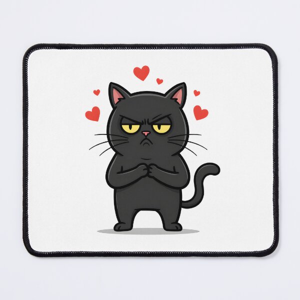 Item preview, Grumpy Black Cat in Love - Cute Angry Cat Design designed and sold by ProQ Creative Prints.
