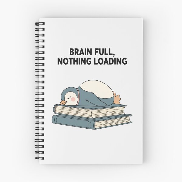 Item preview, Pastel Penguin Brain Full Nothing Loading Relatable Meme Art designed and sold by Moon's Arts.