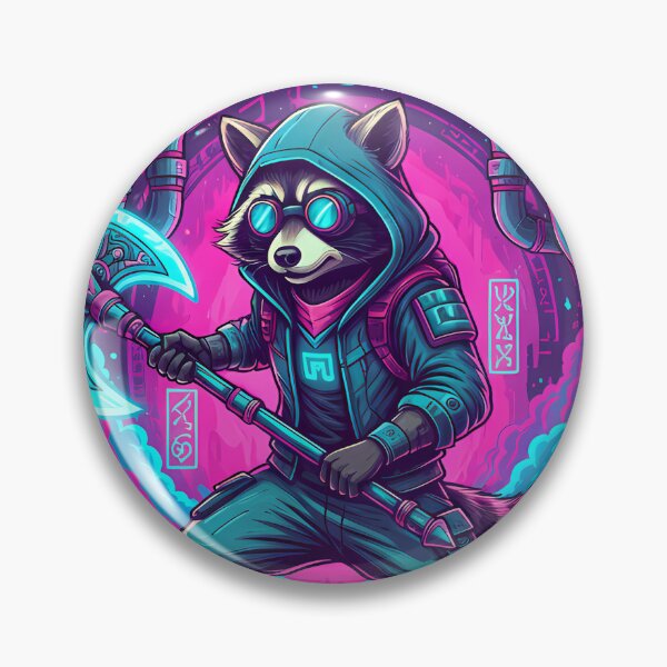 Item preview, Rune Raider, Guardián Galáctico | Arte de Guerrero Mapache Cyberpunk designed and sold by DarYang.