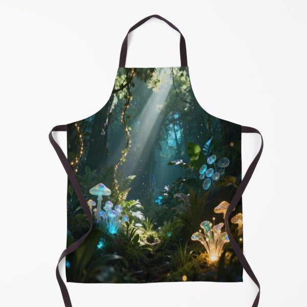 Item preview, Enchanted Bioluminescent Forest Sanctuary Art designed and sold by LaziDreams.