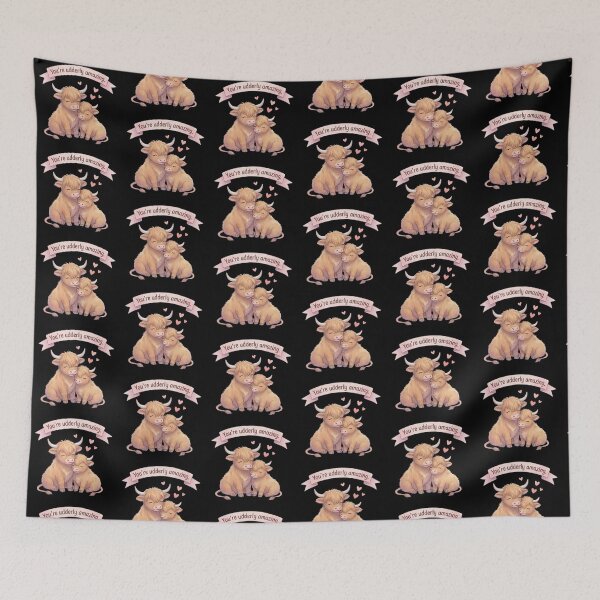 Item preview, You're Udderly Amazing Highland Cows – Cute Baby Cow Hug Valentine's Day Love Gift Design designed and sold by Luminari Creations.