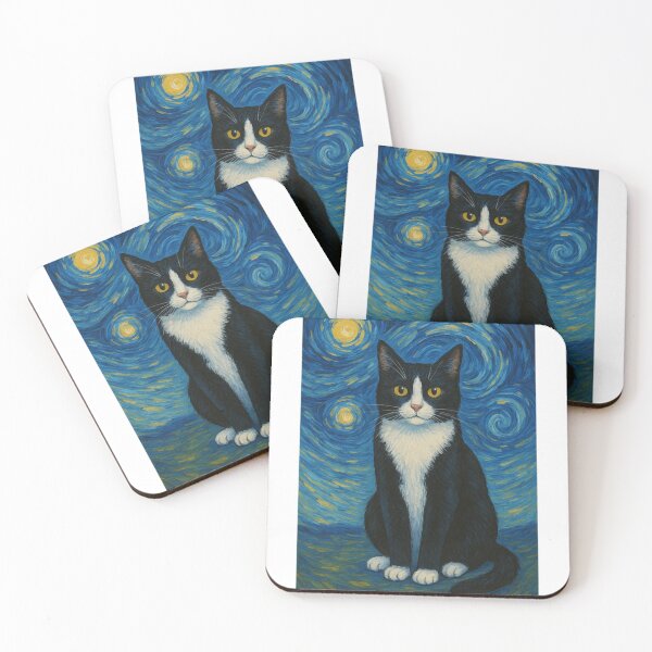 Item preview, Tuxedo Cat Starry Night Shirt Van Gogh Painting Cat Lover designed and sold by KevinorNorris.