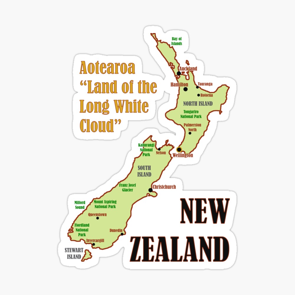 New Zealand Map Poster