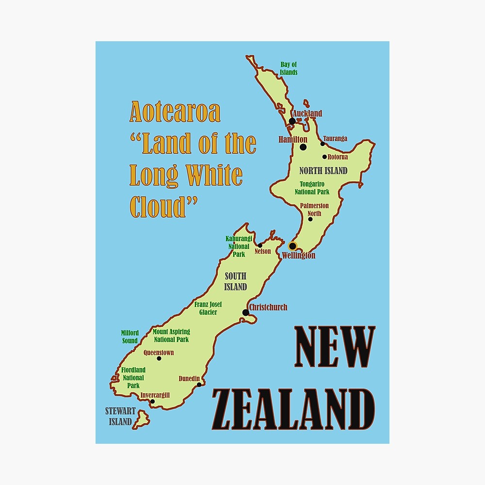 New Zealand Map Poster