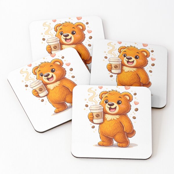 Item preview, Kawaii Teddy with Coffee Cup designed and sold by RelateAndTee.