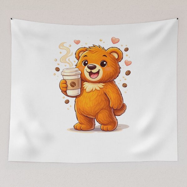 Item preview, Kawaii Teddy with Coffee Cup designed and sold by RelateAndTee.