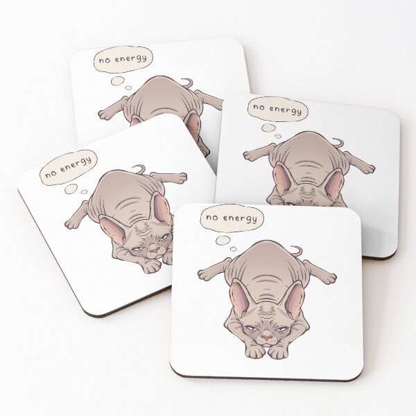 Item preview, No Energy Sphynx Cat Minimal Illustration designed and sold by Radya Geraldi.