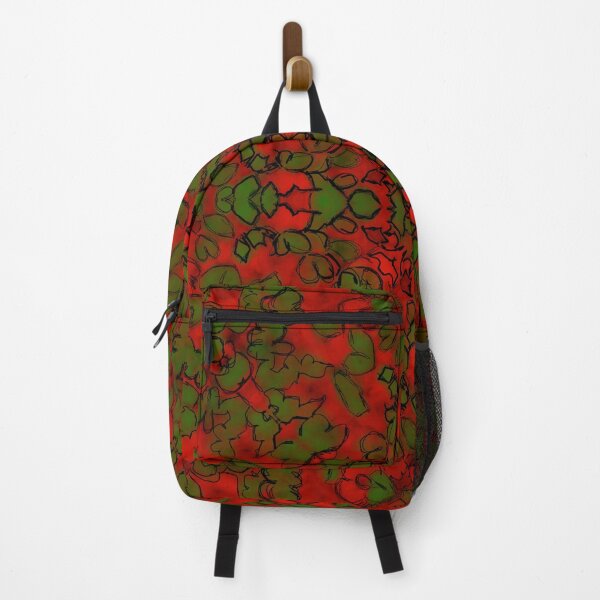 Item preview, Ember & Evergreen Fusion – Red–Green & Black Abstract Mandala designed and sold by Fun In The Sun .