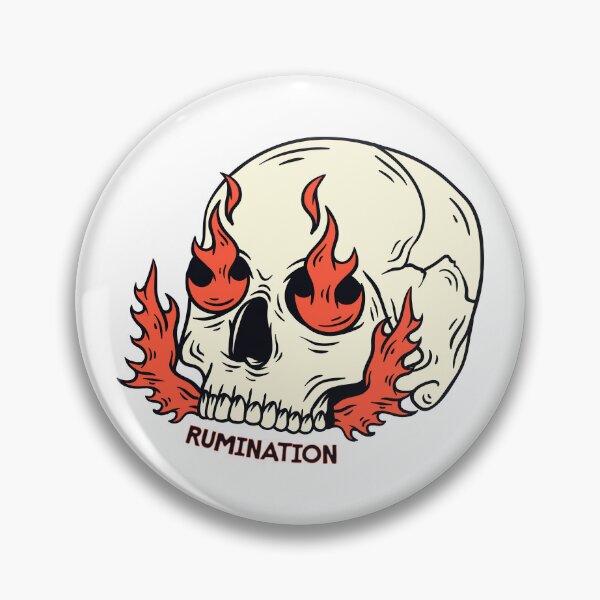 Item preview, Rumination – Flaming Skull Overthinking designed and sold by R-A Designs.
