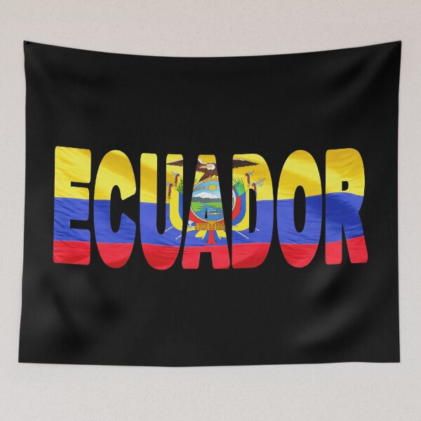 Item preview, ECUADOR - Flag Flying in Wind cut to Letters Souvenir Sticker Shirt designed and sold by Adam Gormley.
