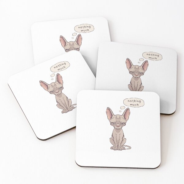 Item preview, Nothing Much Sphynx Cat Mood Illustration designed and sold by Radya Geraldi.