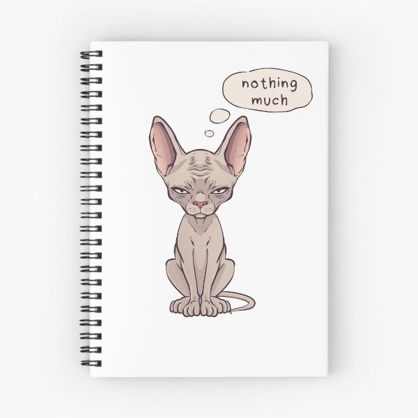 Item preview, Nothing Much Sphynx Cat Mood Illustration designed and sold by Radya Geraldi.