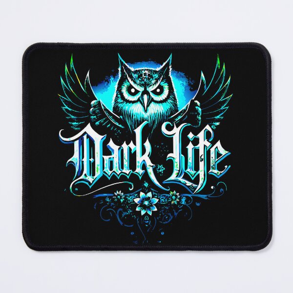 Item preview, Dark Owl Fantasy Illustration Blue Night Art designed and sold by VikArtStudio.