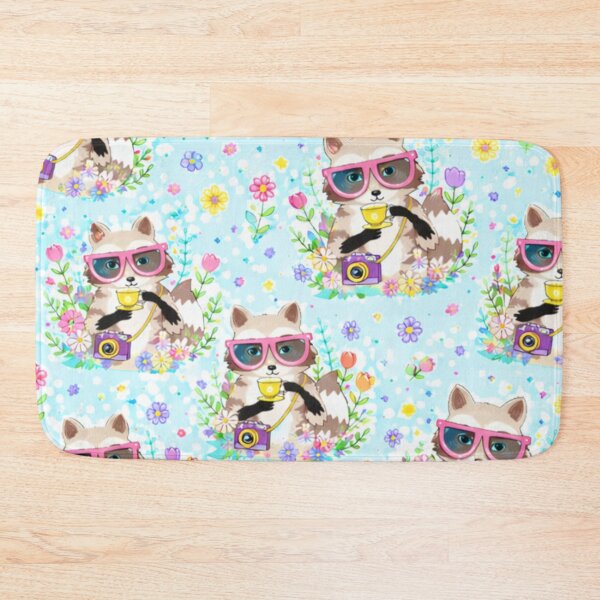 Item preview, Cute Spring Raccoon Illustration – Hello Springtime Floral Aesthetic Pattern designed and sold by anandsiva2703.
