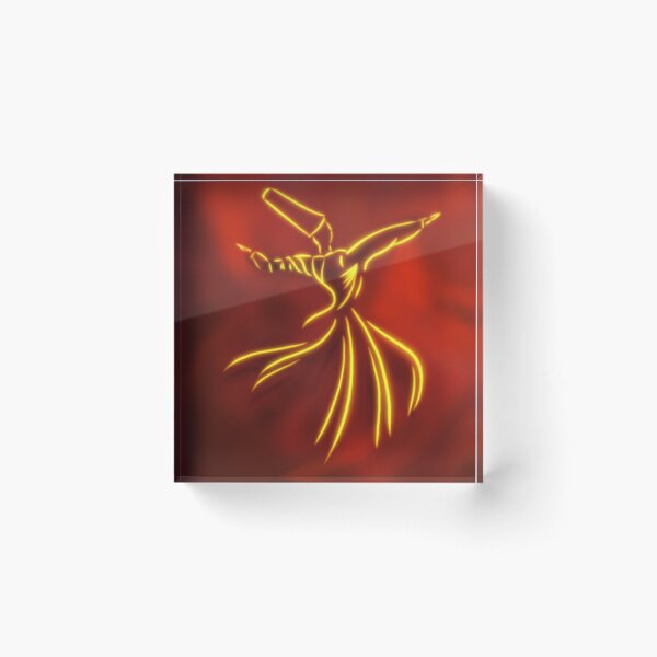 Item preview, Golden Whirl of Devotion – Sufi Dervish Silhouette on Crimson Light designed and sold by Fun In The Sun .