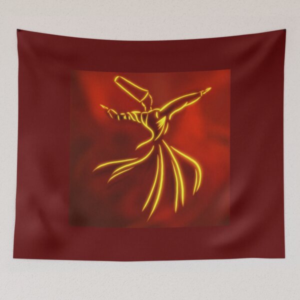 Item preview, Golden Whirl of Devotion – Sufi Dervish Silhouette on Crimson Light designed and sold by Fun In The Sun .