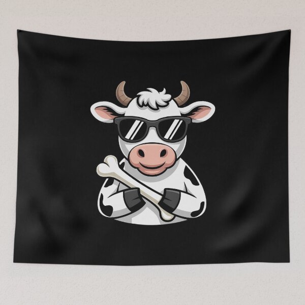Item preview, Cow Wearing Sunglasses Baton Twirling designed and sold by IdunayaStore.
