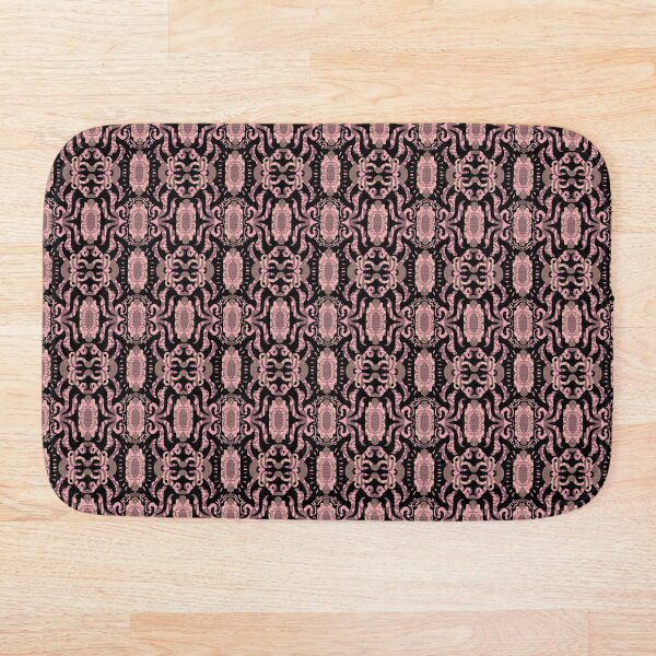 Item preview, Pink Baroque Ornamental Pattern on Black designed and sold by thanratdesign.
