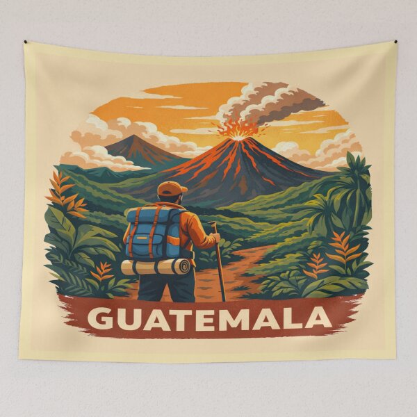 Item preview, Guatemala Volcano Hiking Trekking Art | Acatenango Adventure Travel Design designed and sold by Globalcitytees.