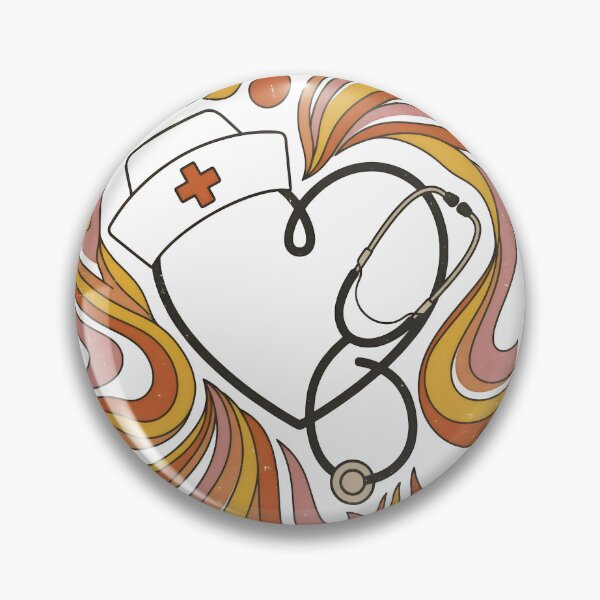 Item preview, Retro Nurse Heart Stethoscope – Vintage 70s Healthcare Worker Valentine's Day Gift Design designed and sold by Luminari Creations.