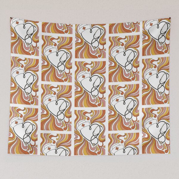 Item preview, Retro Nurse Heart Stethoscope – Vintage 70s Healthcare Worker Valentine's Day Gift Design designed and sold by Luminari Creations.