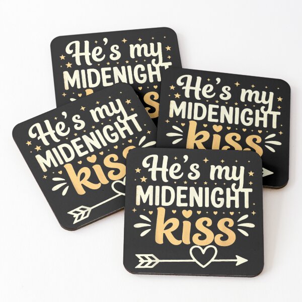 Item preview, Romantic New Year Eve He Is My Midnight Kiss Sparkly Stars Heart Design designed and sold by Jone Cham.