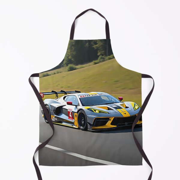 Item preview, Silver and yellow C8 Corvette race car on track. designed and sold by Alien-Architect.