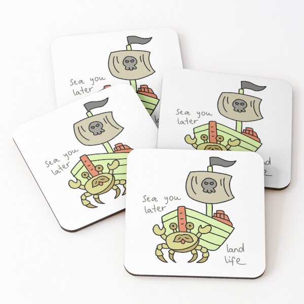 Item preview, Sea You Later Land Life Funny Pirate Crab Illustration designed and sold by Baby-Care.