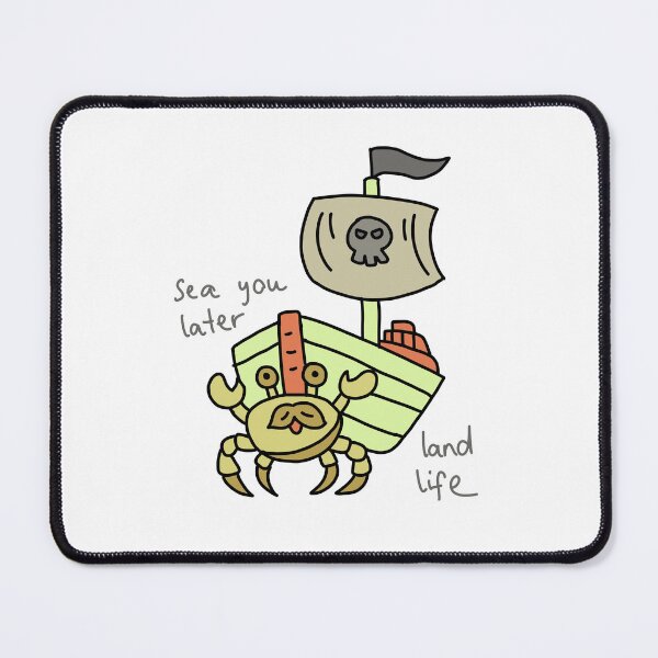 Item preview, Sea You Later Land Life Funny Pirate Crab Illustration designed and sold by Baby-Care.