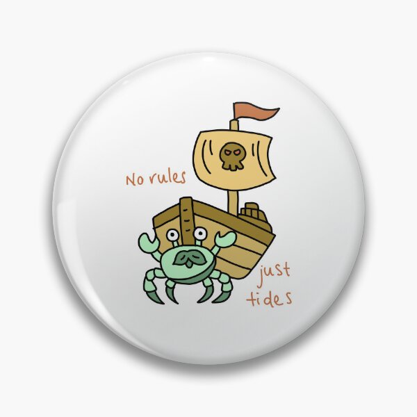 Item preview, No Rules Just Tides Funny Pirate Crab Illustration designed and sold by Baby-Care.