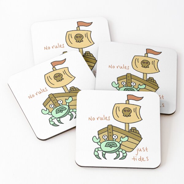 Item preview, No Rules Just Tides Funny Pirate Crab Illustration designed and sold by Baby-Care.