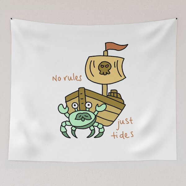 Item preview, No Rules Just Tides Funny Pirate Crab Illustration designed and sold by Baby-Care.