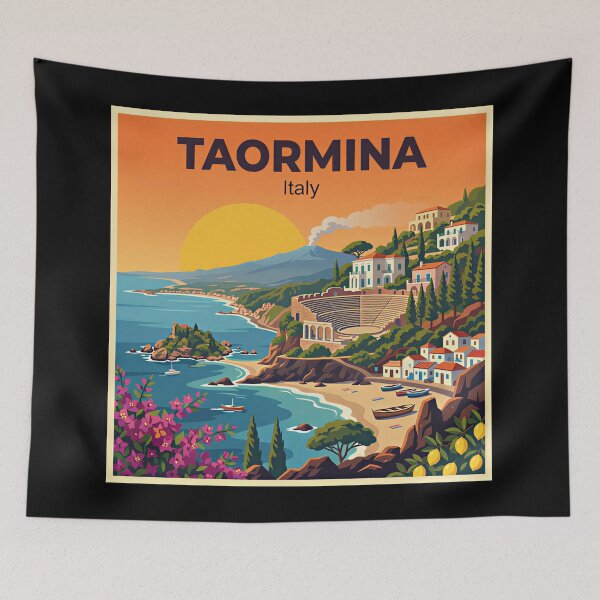 Item preview, A Nostalgic Classic Travel Poster – Taormina Island designed and sold by Blok45.