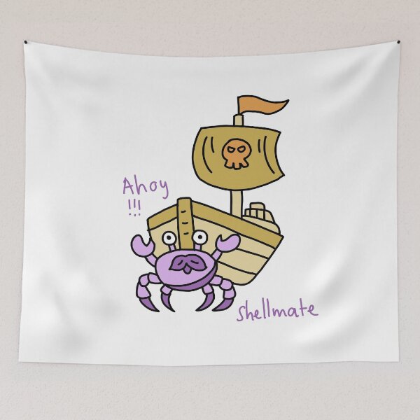 Item preview, Ahoy Shellmate Funny Pirate Crab Illustration designed and sold by Baby-Care.