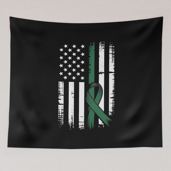 Item preview, Gastroparesis Awareness T-Shirt American Flag Green Ribbon designed and sold by KonopikaaArt.