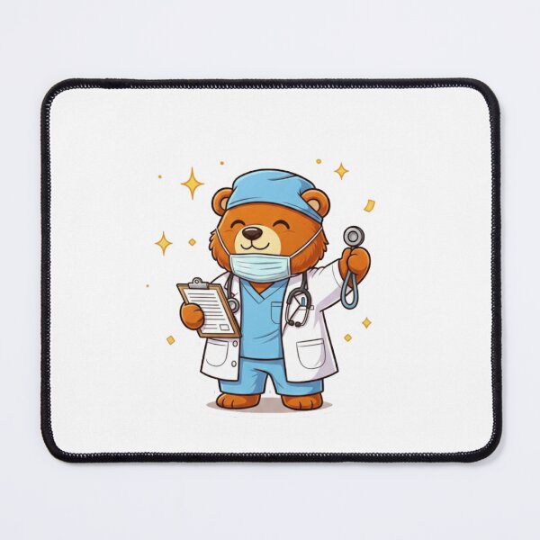 Item preview, Doctor Bear - Funny Surgeon Medical Professional & Nurse Humor Sticker designed and sold by RelateAndTee.